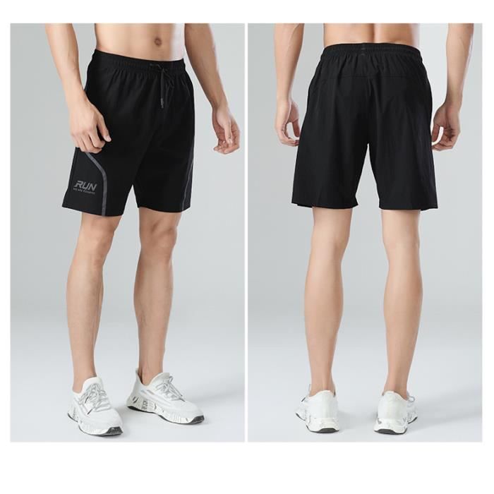 Short de Sport Running Homme Marque Noir Leger Respirante Sechage Rapide