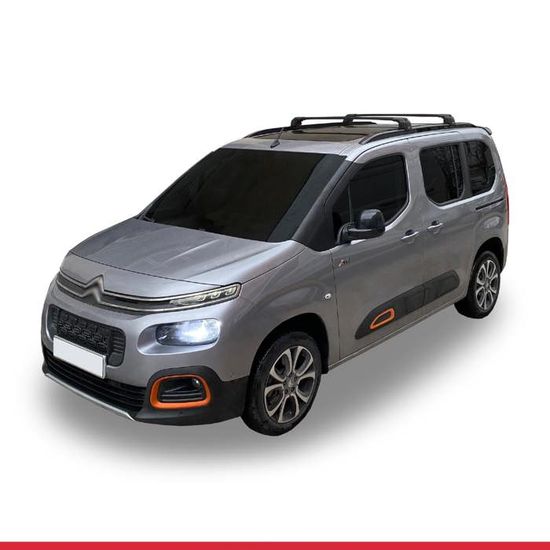Barres De Toit 3 Pièces Pour Citroën Berlingo 3 (K9) 2019-2022 - Modèle Basic Aluminium Noir