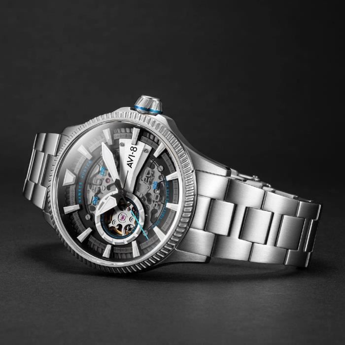 Montre Pilote Automatique Hawker Hunter Avon Pour Homme 44 Mm Avec Cadran Squelette Et Bracelet En Acier Inoxydable Massif Av 4078 Vert Achat vente montre Cdiscount