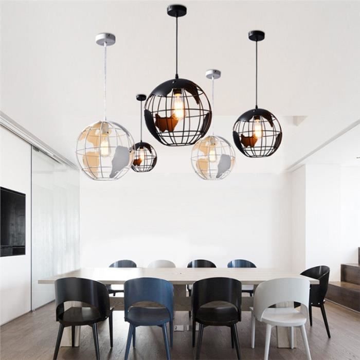 Lampe Suspension Vintage Noir, Lustre Plafonniers ( E27 Edison 3 Têtes ) Style Retro Industrielle pour Chambre Salon Cuisine Couloir