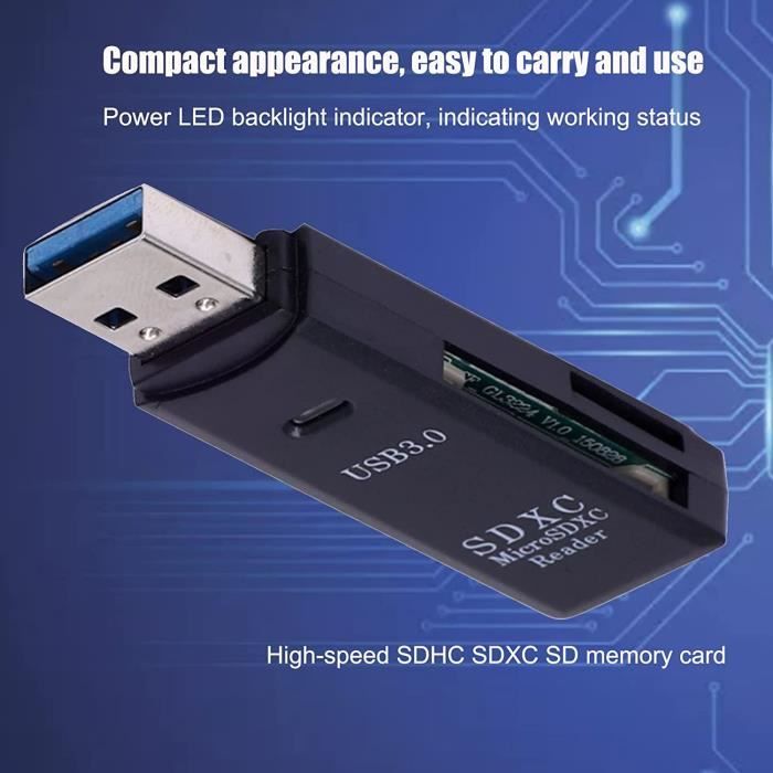 Lecteur de Carte SD USB 3.0 2 en 1, concentrateur d'adaptateur de