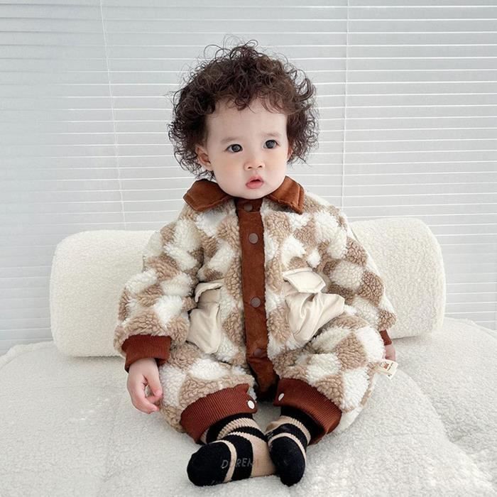 Habit De Neige Nouveau Ne Nid D Ange En Polaire Pour Bebe A Carreaux Avec Motif A Double Boutonnage Vetements D Hiver Po H5411 Cdiscount Puericulture Eveil bebe