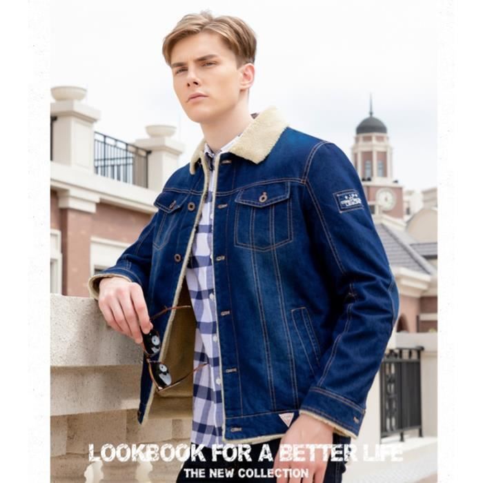 Veste en jean hotsell homme hiver