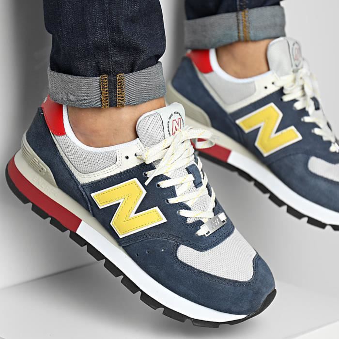 New balance 574 navy blue and yellow new arrivals
