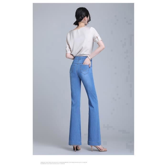 Jean Large Jean Bleu Clair Femme Taille Haute Jeans Large Taille