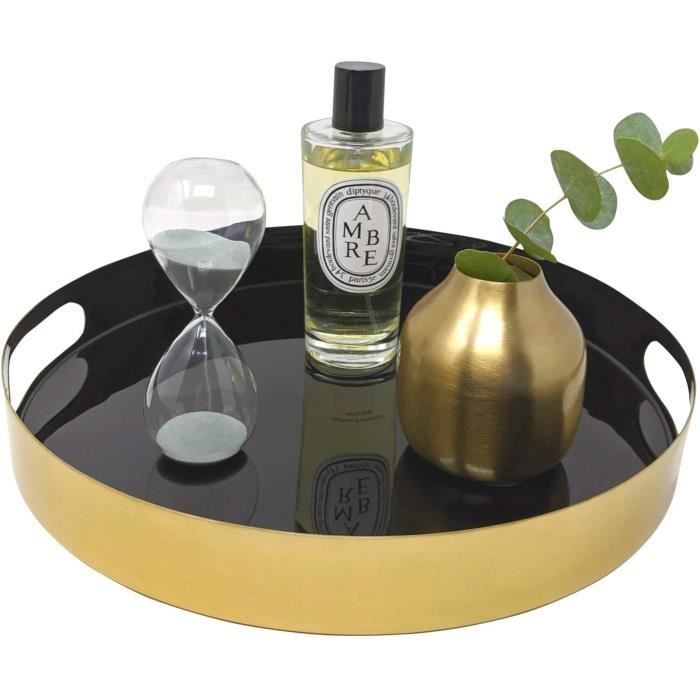 Plateau de service à fruits en fer à 2 niveaux, étanche, multi-niveaux pour table basse, fête (noir Plateau de service à fruits en fer à 2 niveaux, étanche, multi-niveaux pour table basse, fête (noir