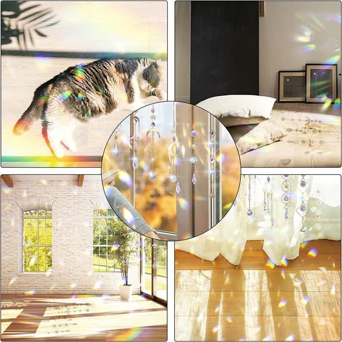 Lot De 10 Pendentifs Transparents Pour Lustres - Décorations Lumineuses Suspendues Pour Mariage, Jardin, Intérieur - 14
