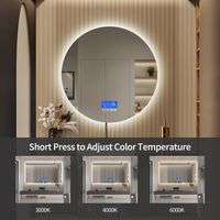 QMTXBYJ Miroir Salle De Bain LED 60 Cm Rond – Éclairage 3 Couleurs, Anti-Buée, Dimmable, Mémoire