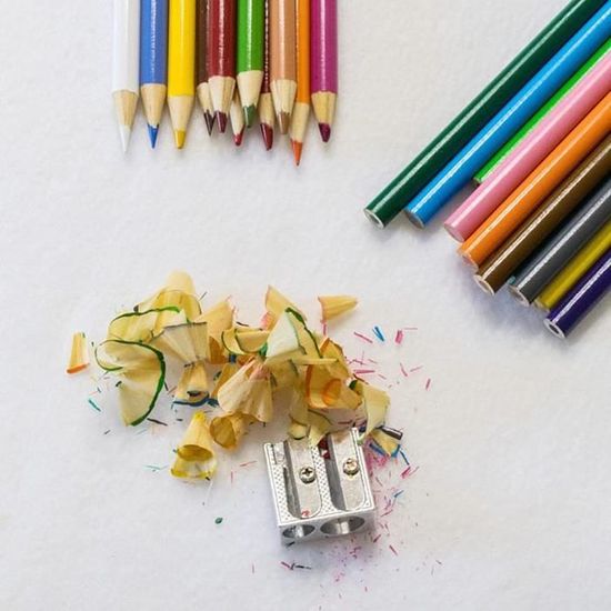 Double Trou Taille-Crayon,12 Pcs Taille Crayon Métal Taille-Crayon  Rectangulaire Aille-Crayons Manuel En Alliage D'Aluminium [x602] -  Cdiscount Beaux-Arts et Loisirs créatifs