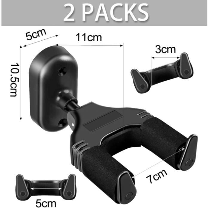 Support Guitare Double à Verrouillage Automatique Par Gravité – Robuste, Antidérapant, Pour Guitares Acoustique & Électrique