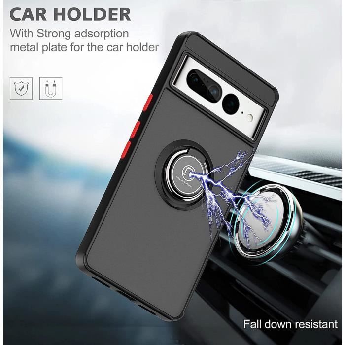 Coque Bleue Antichoc avec Support Anneau pour Google Pixel 6A