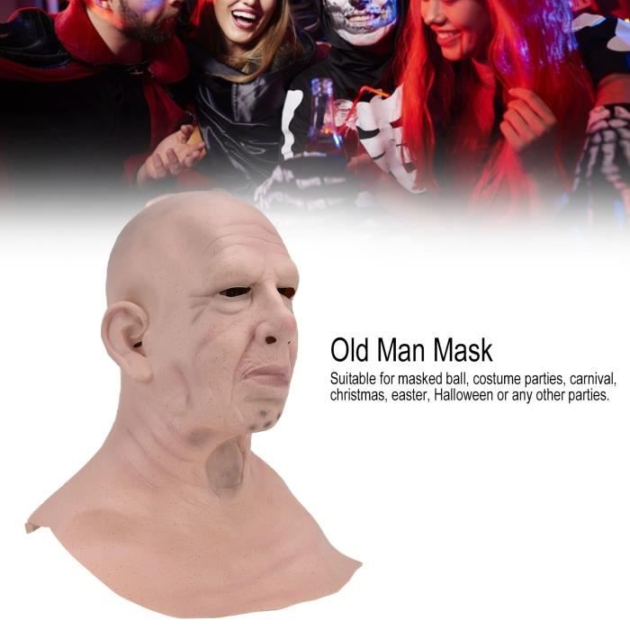 Visage Drôle D'un Homme Dans Un Masque Avec Un Sourire