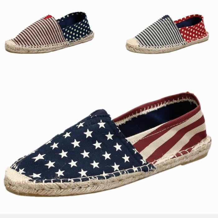 Espadrilles en toile cousue main mixtes pour hommes et femmes Beige