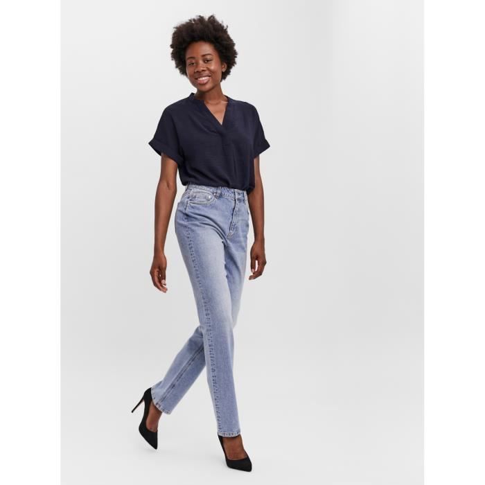 Jeans femme Vero Moda Vmdrew Gu384 Ga bleu jean clair Bleu jean clair Cdiscount Pret a Porter