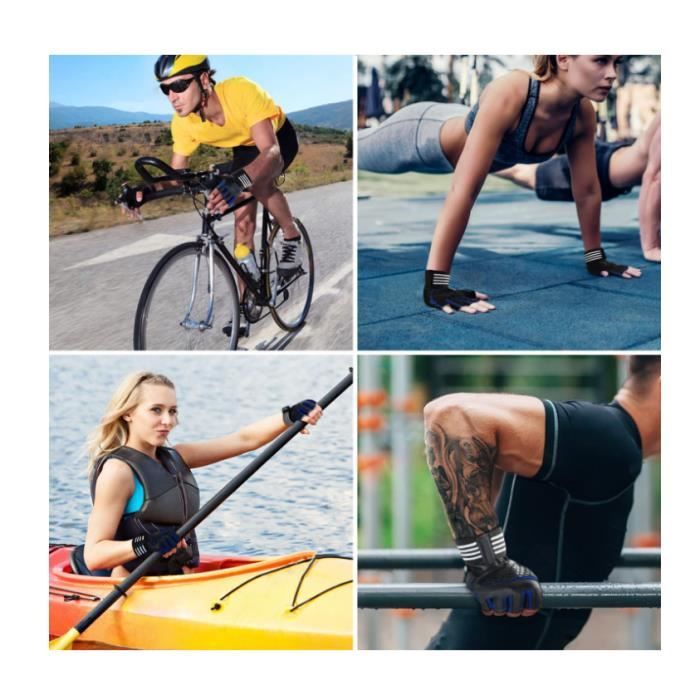 Gants de fitness et de cyclisme anti-dérapant avec support de poignet  intégré