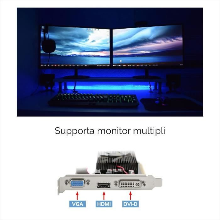 Carte Graphique Nvidia Geforce Gt 730 2 Go Ddr3 128 Bits 700 Mhz Carte Video Gpu A Profil Bas Pour Pc Gaming Dvi Hdmi H10 Cdiscount Informatique