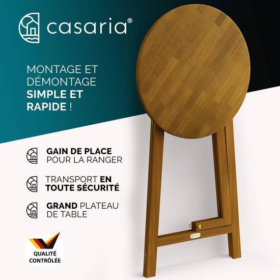Casaria® Table Haute De Bar Pliante Mange-Debout Ø72cm Blanche - Hauteur 110cm Table Bistrot Robuste Pour Jardin, Extérieur Et Intérieur