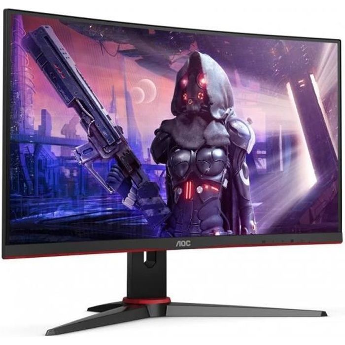 Ecran PC Gamer incurvé - AOC C24G2AE/BK - 23,6- FHD - Dalle VA - 1ms - 165Hz - HDMI / VGA / DisplayPort - FreeSync Premium