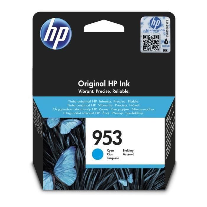 HP 953 Cartouche d'encre cyan authentique (F6U12AE) pour HP OfficeJet Pro 8710/8715/8720