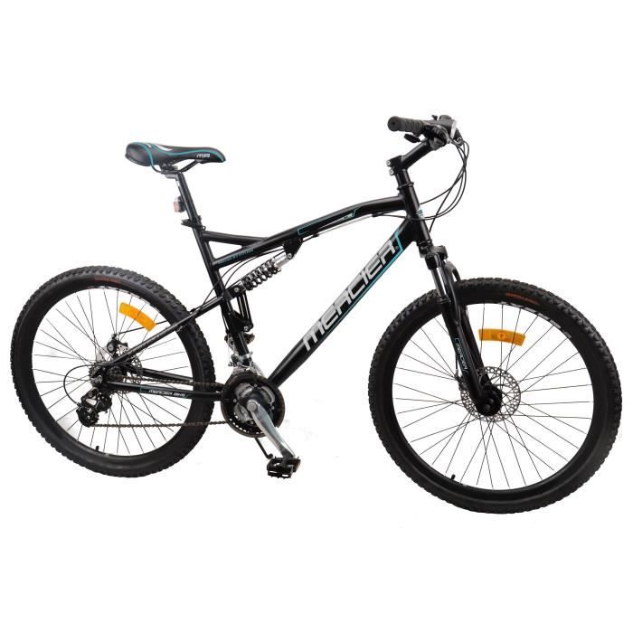 MERCIER Vélo VTT freins disques Tout Suspendu Aluminium 24 Vitesses Shimano Homme 26 pces