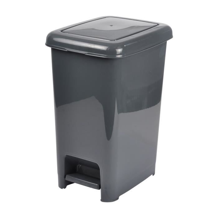 HOMEA Poubelle à pédale 40L - 28,5 x 39 x 48,5 cm - Anthracite