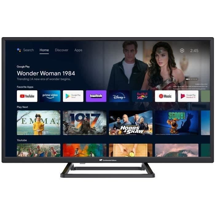 CONTINENTAL EDISON CELED32SA22V2B6 - TV LED HD 32“ (81 cm) - Android TV 11 - 3xHDMI, 2xUSB - Noir