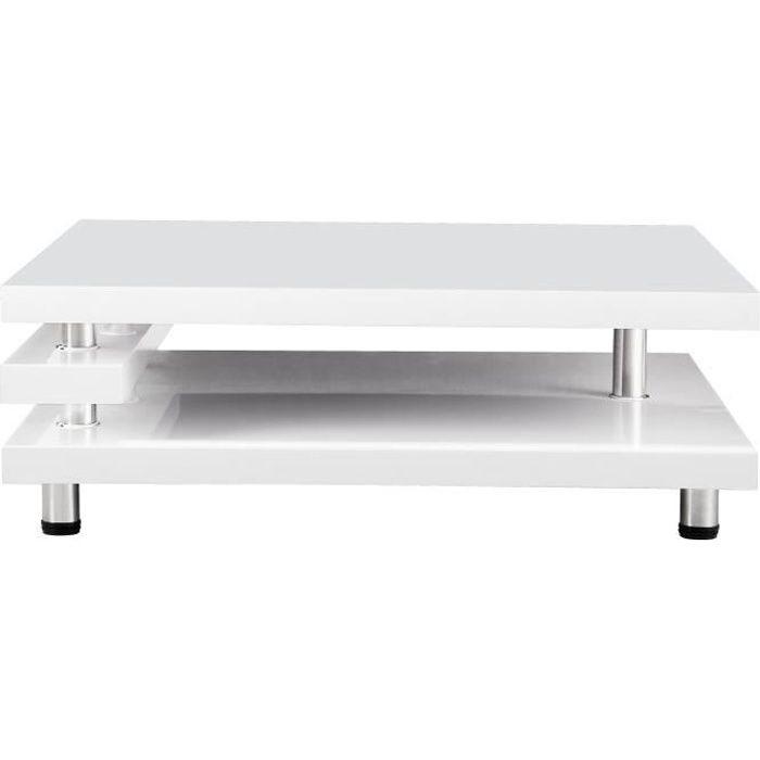 RENATO Table basse style contemporain blanc laqué - L 100 x l 100 cm
