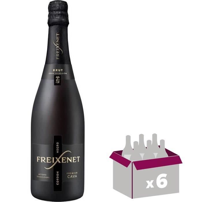 Freixenet Brut Cordon Negro - Vin effervescent d'Espagne - 6 x 75 cl
