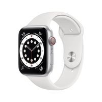 Apple Watch Series 6 GPS + Cellular - 44mm Boîtier aluminium Argent - Bracelet Blanc (2020) - Reconditionné - Excellent état