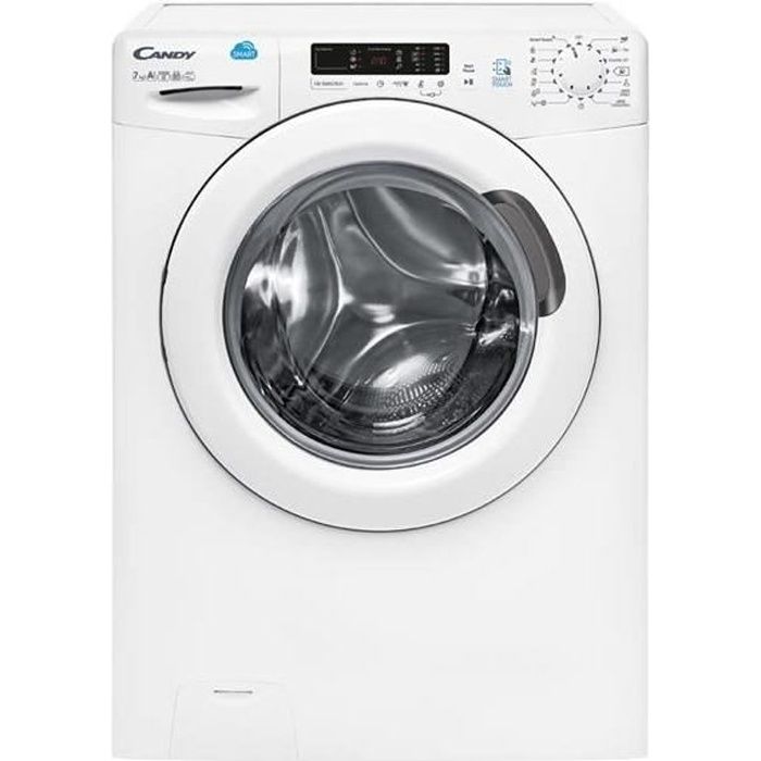 Lave Linge frontal connecté CANDY CS4 1272 D3 - 7 kg - 60 cm Largeur - A +++ - 1200 tours / min - Blanc