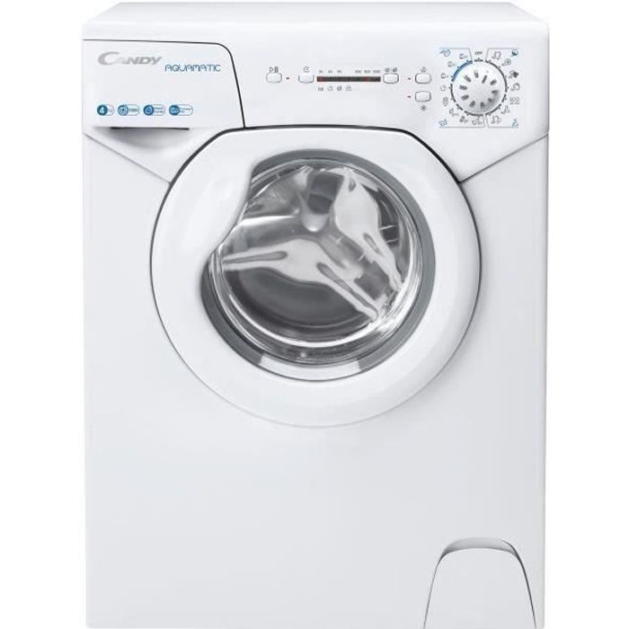 Lave-linge hublot CANDY AQUA 1042LE/2-S - 4 kg - L56cm - Classe F - 1000 trs/min - Blanc