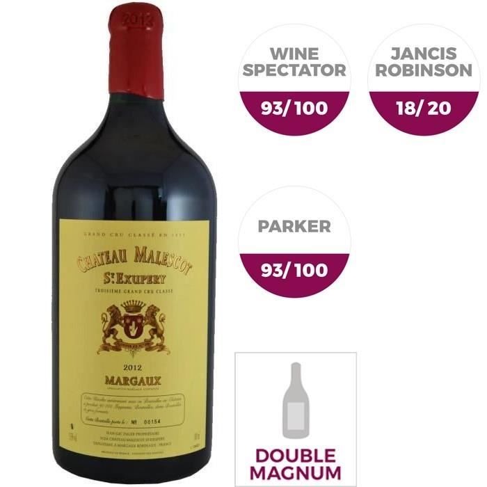 Double Magnum Château Malescot de Saint Exupéry 2012 Margaux - Vin rouge de Bordeaux