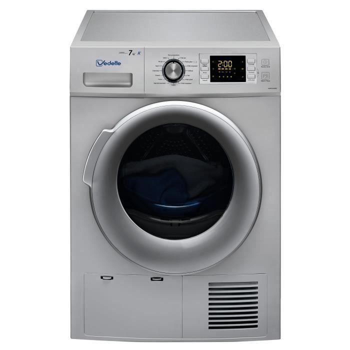 Sèche-linge pompe à chaleur VEDETTE VSF57H2DS - 7 kg - Classe A++ - Silver
