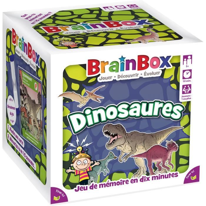 The Green Board Game Co. | Brainbox : Dinosaures | Jeu de société | À partir de 8 ans | 1 joueur et plus | 10 minutes