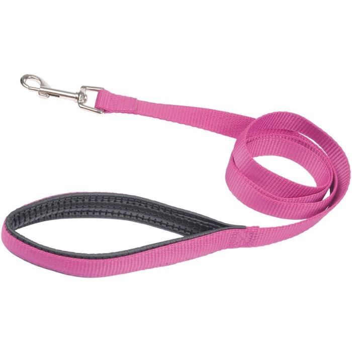 Laisse poignée confort - Polypropylène - 120 cm x 25 mm - Fuchsia - Pour chien