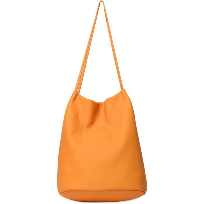 KINSTON Sac à Main Double Anses Jaune Femme
