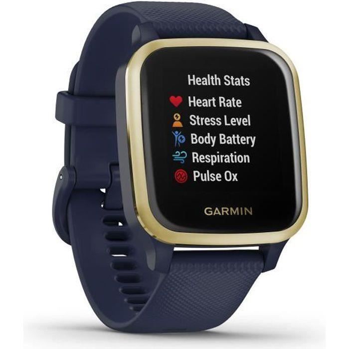 GARMIN Venu Sq Edition Musique - Captain Blue/Light Gold - Montre GPS de sport connectée santé et bien-être