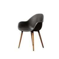 BEAU RIVAGE Lot de 2 chaises style scandinave - 55 x 59 x 83 cm - Noir
