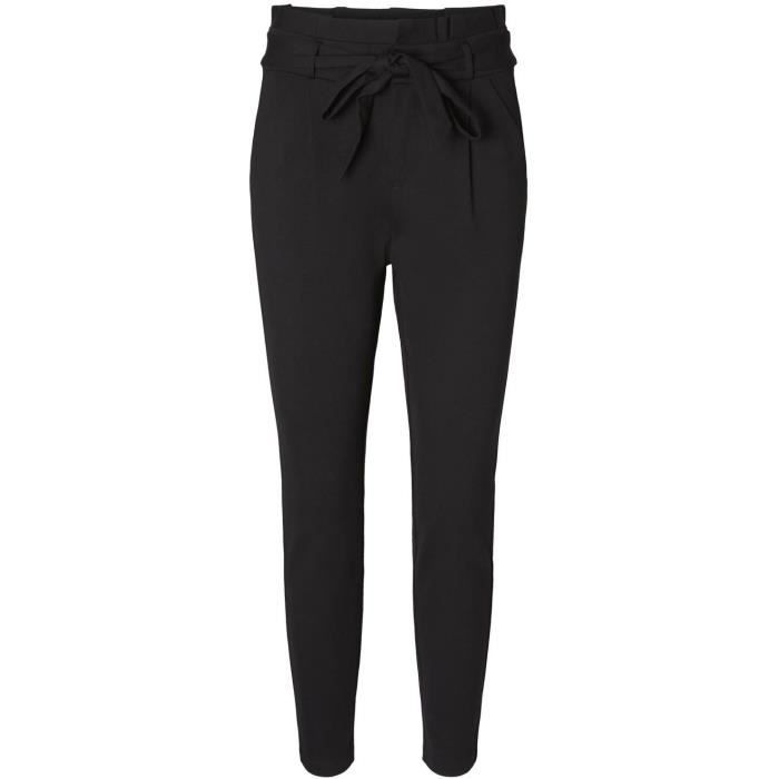 VERO MODA Pantalon Coupe Ample Taille Haute Noir Femme