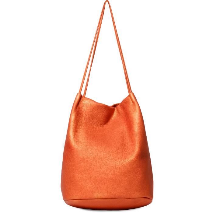 KINSTON Sac à Main Double Anses Orange Femme