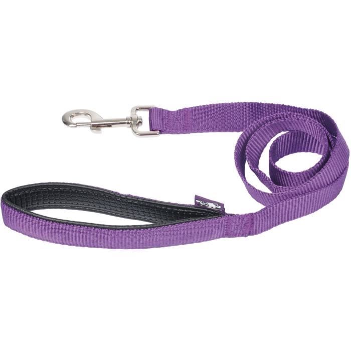 Laisse poignée confort - Polypropylène - 120 cm x 25 mm - Prune - Pour chien