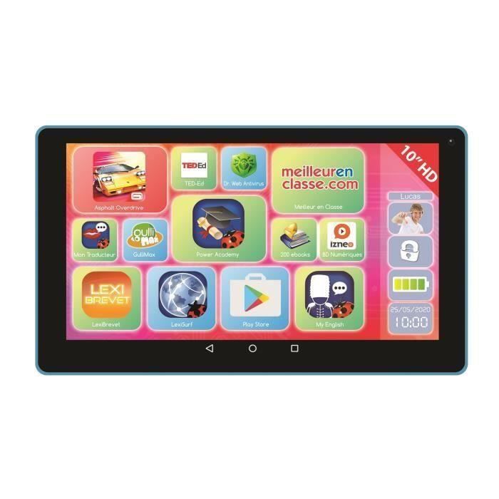 LEXIBOOK - Tablette Tactile Enfant LexiTab - 10 lbs - Bluetooth - Wi-Fi - Android - Contenu Pédagogique et Ludique - Avec Control Pa