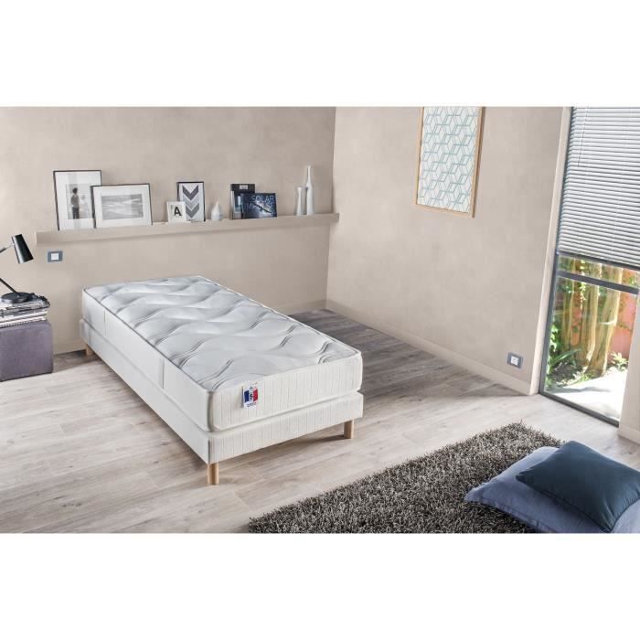 CONFORT DESIGN Ensemble matelas + sommier 90 x 190 - Latex - 18 cm - Ferme