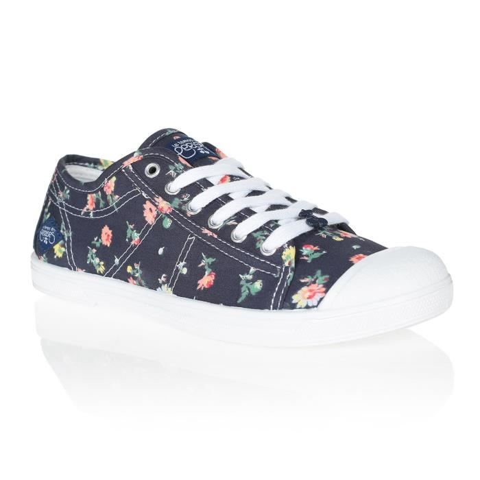 LE TEMPS DES CERISES Chaussures Basic 02 Tila Navy Bleu Marine/Fleurs Femme