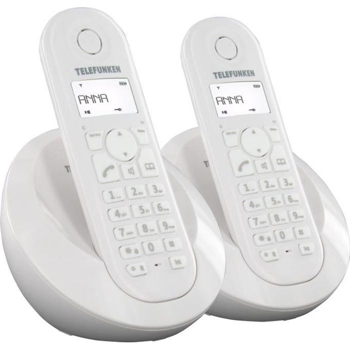 TELEFUNKEN Duo de téléphones TB 202 Peps Blanc
