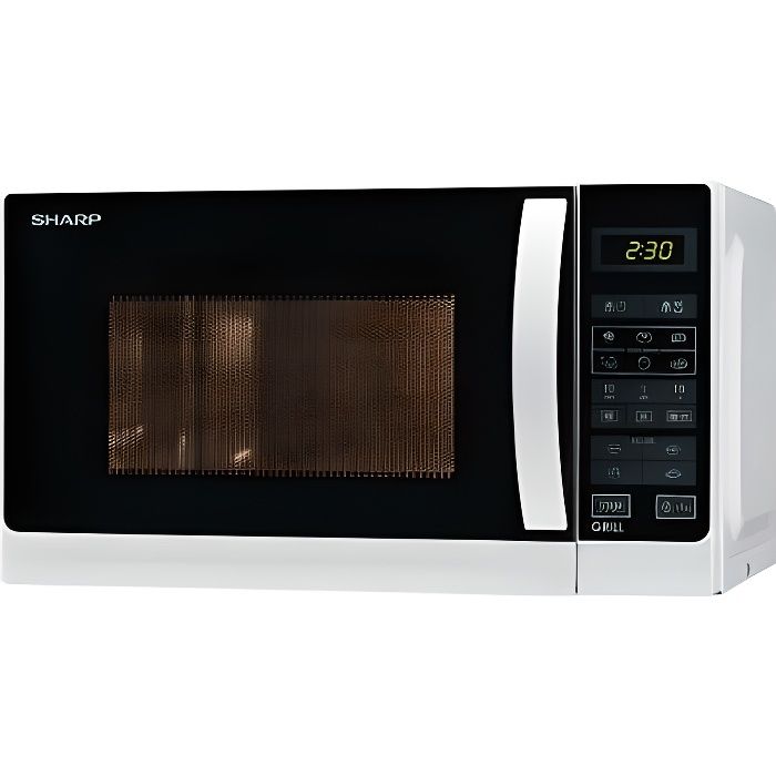 SHARP R642WW -Micro ondes grill combiné blanc-20 L-800 W-Grill 1000 W-Pose libre