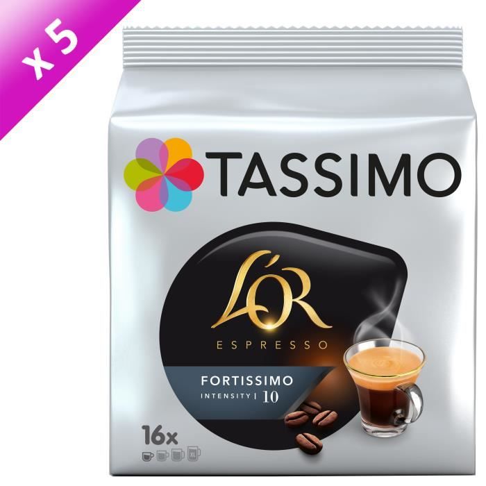 [LOT DE 5] Tassimo Café L'OR Espresso Fortissimo - 16 dosettes