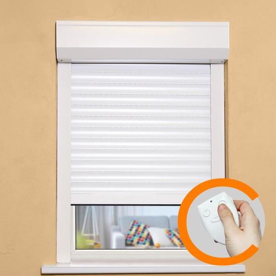 Volet roulant aluminium moteur radio L 120 x H 120 cm