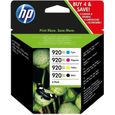 HP 920XL Pack de 4 cartouches d'encre noire et trois couleurs grande capacité authentiques (C2N92AE)-0