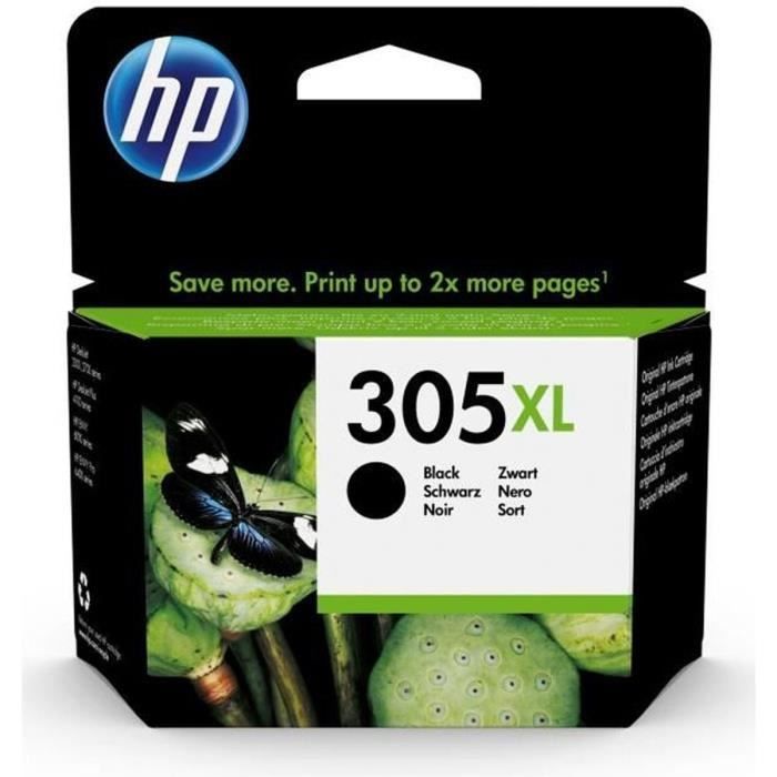 HP 305XL Cartouche dencre noire grande capacité authentique (3YM62AE) pour DeskJet 2300/2710/2720/Plus4100 Envy 6000/Pro 6400